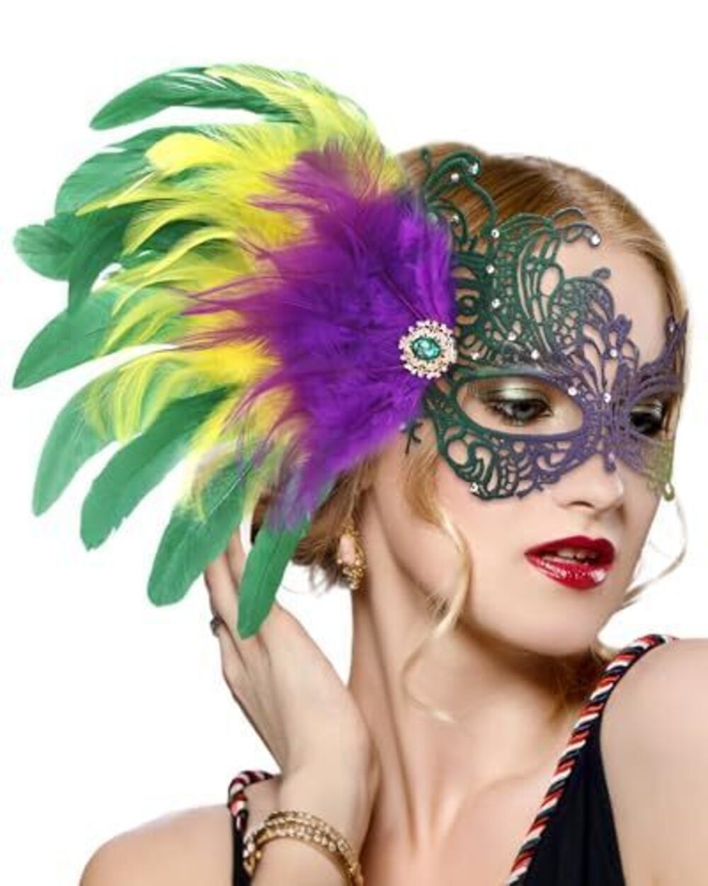 9699 Carnival Mask Feathers - 2026 Lace Masquerade Masks